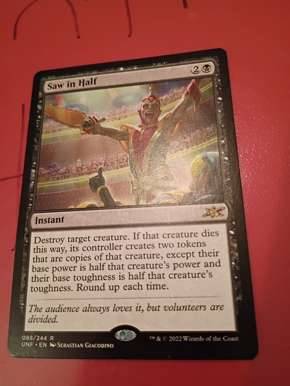 'Saw in Half' Instant Card — White